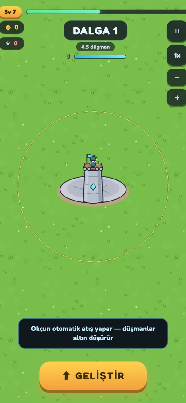 A wave in progress in the Arcalis tower defence game