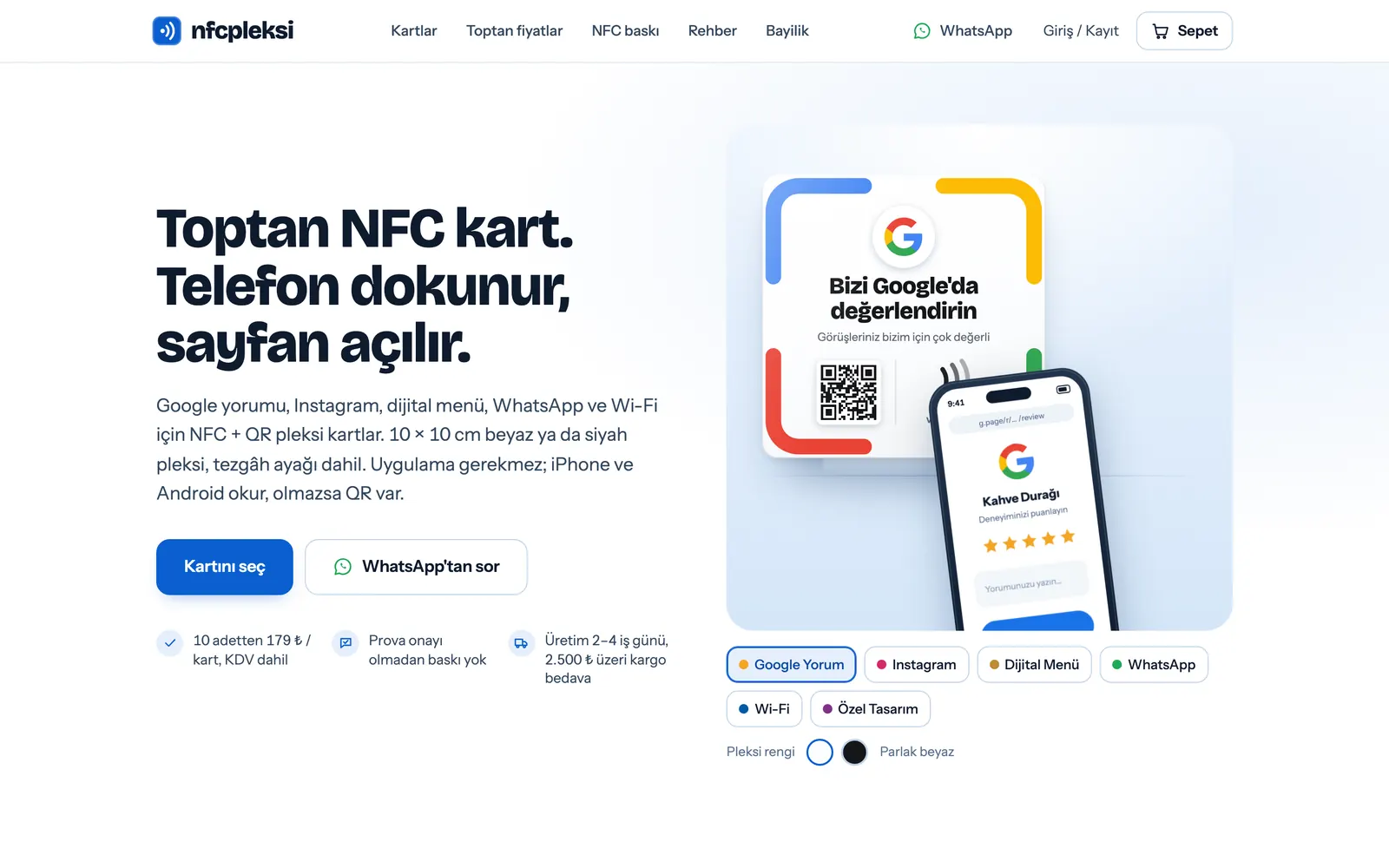 The nfcpleksi store home page